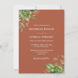 Convites Tudo Em Um Casamento Eucalyptus Greenery Terracott