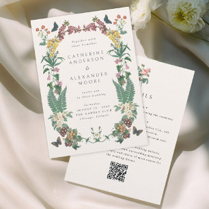 Convites Tudo Em Um Casamento Floral Antigo Ornamentado