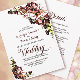 Convites Tudo Em Um Casamento Floral De Queda Rústica