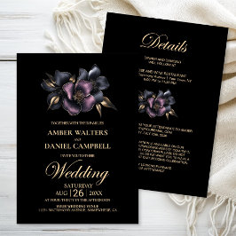 Convites Tudo em Um Casamento Floral de Rosa e Cinza