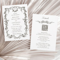 Tudo em Um Casamento Floral Francês Cinza Escuro M