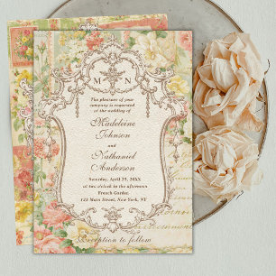 Convites Tudo em Um Casamento Floral Francês Vitoriano em C