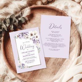 Convites Tudo Em Um Casamento Floral Roxo