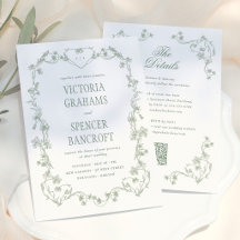 Tudo em Um Casamento Floral Verde Sage Vintage