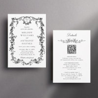 Tudo em Um Casamento Francês Vitoriano Preto e Bra