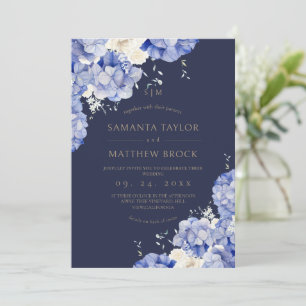 Convites Tudo em Um Casamento Moderno⎮Flores Navy