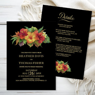 Convites Tudo em Um Casamento Negro Floral Tropical