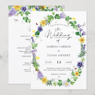 Convites Tudo em um Casamento russo de flores silvestres