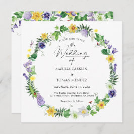 Convites Tudo em um | Casamento Rustic Watercolor