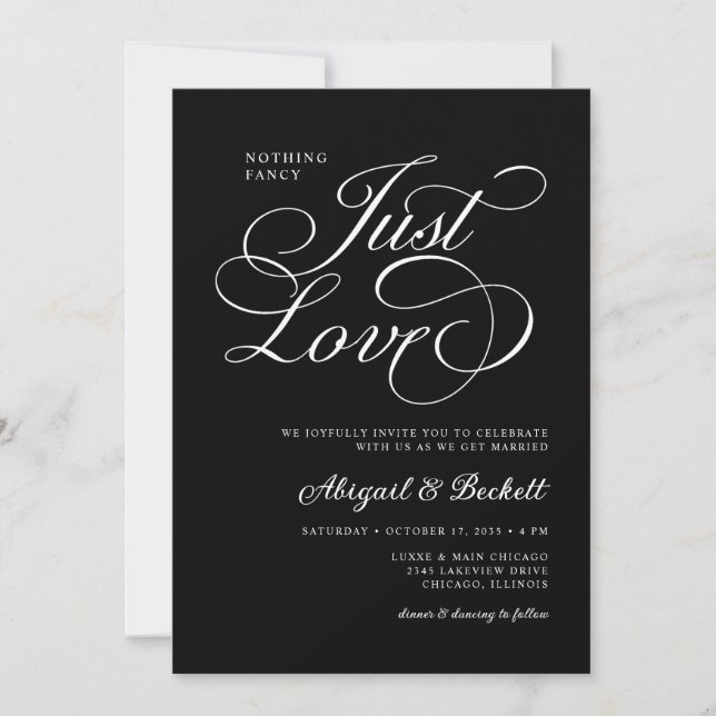 Convites Tudo Em Um Casamento Simples e Cheio de Amor (Frente)