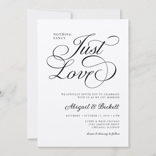 Convites Tudo Em Um Casamento Simples e Cheio de Amor (Frente)