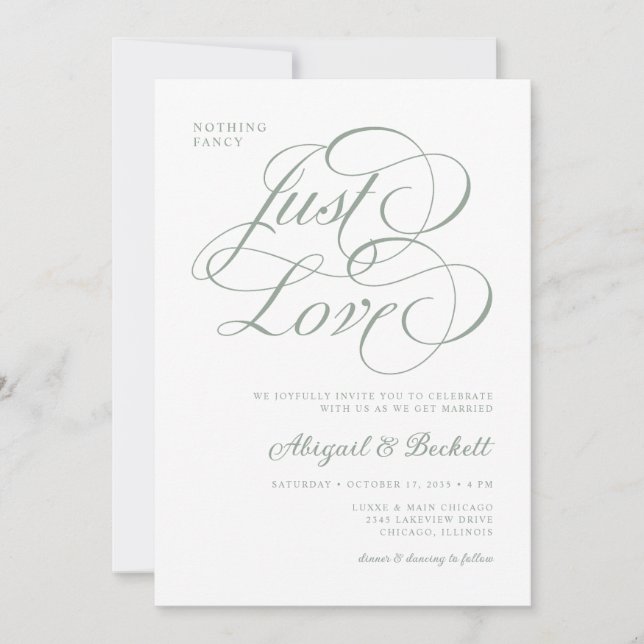 Convites Tudo Em Um Casamento Simples e Cheio de Amor (Frente)