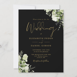 Convites Tudo Em Um Casamento Verde Com Preto E Dourado