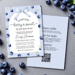 Convites Tudo em um Chá de fraldas de Blueberry Berry Sweet