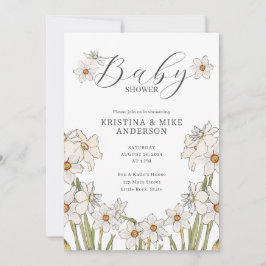 Convites Tudo em um Chá de fraldas de código Daffodil Prima