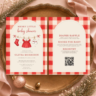 Convites Tudo em Um Chuveirinho de Natal Baby Shower