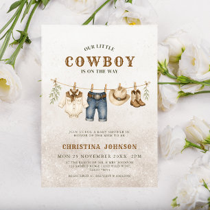 Convites Tudo em um Chuveiro de Bebê Little Cowboy Clothesl