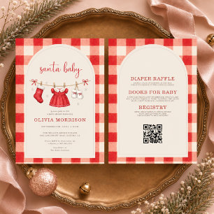 Convites Tudo em Um Chuveiro de Bebê Santa Baby Roupas