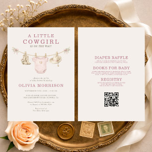 Convites Tudo em Um Chuveiro de Roupas de Bebê Cowgirl