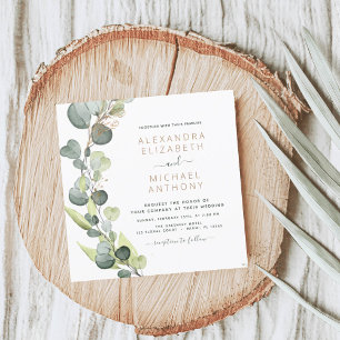 Convites Tudo em um código Eucalyptus QR Casamento Verde