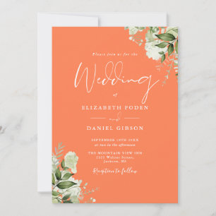 Convites Tudo Em Um Coral Verdejante Floral Casamento