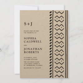 Convites Tudo em um moderno Boho Mudcloth Casamento I
