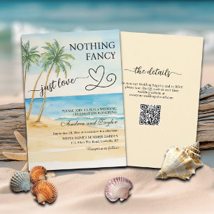 Convites Tudo em Um Nada Chique Apenas Amor Código QR Praia