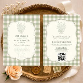 Convites Tudo em Um Oh Baby Gingham Baby Shower