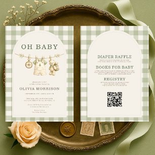 Convites Tudo em Um Oh Bebê Chuvada Florestal Baby Shower