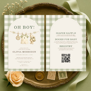Convites Tudo em Um Oh Boy Floresta Baby Shower