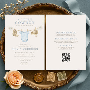 Convites Tudo em Um Rodeio Rancho Pequeno Cowboy Baby Showe
