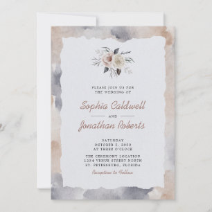 Convites Tudo em Um Rosas Rosa Empoeirado Aquarela Casament