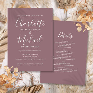 Convites Tudo Em Um Script Moderno Elegante Casamento Roxo