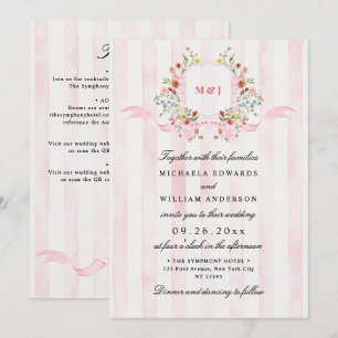 Convites Tudo Em Um Símbolo Regency Aquarela QR Casamento
