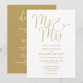Convites Tudo Em Um Sr E Sra Elegante Casamento Dourado