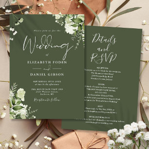 Convites Tudo Em Um Verde Oliva Verde Flora Casamento