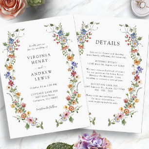 Convites Tudo em Uma Cor Vibrante para Casamento de Flores