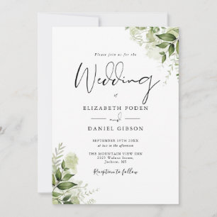 Convites Tudo Em Uma Escritura Floral Verdejante Casamento