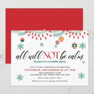 Convites Tudo Não Será Tranquilo Natal Divertido