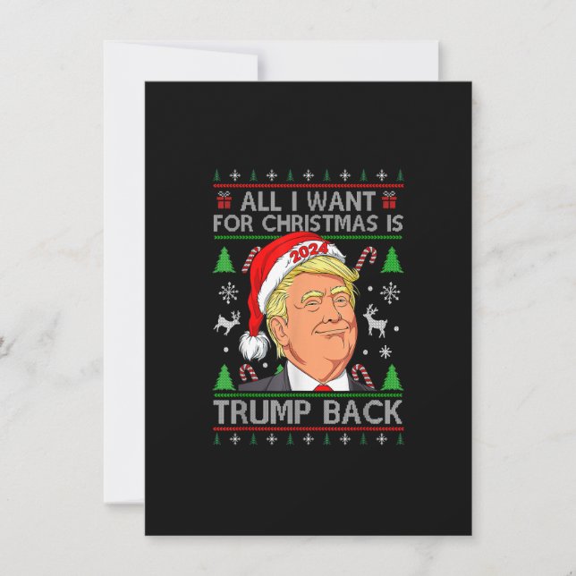 Convites Tudo o que eu quero para o Natal é "Trump Back 202 (Frente)