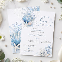Tudo o que Vejo é Amor Chá de Noiva Aquarela Azul
