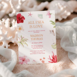 Convites Tudo o que Vejo é Amor Chá de Noiva Tropical