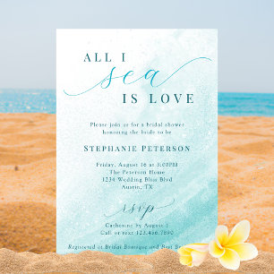 Convites Tudo o que Vejo é Amor Praia do Oceano Azul Bridal