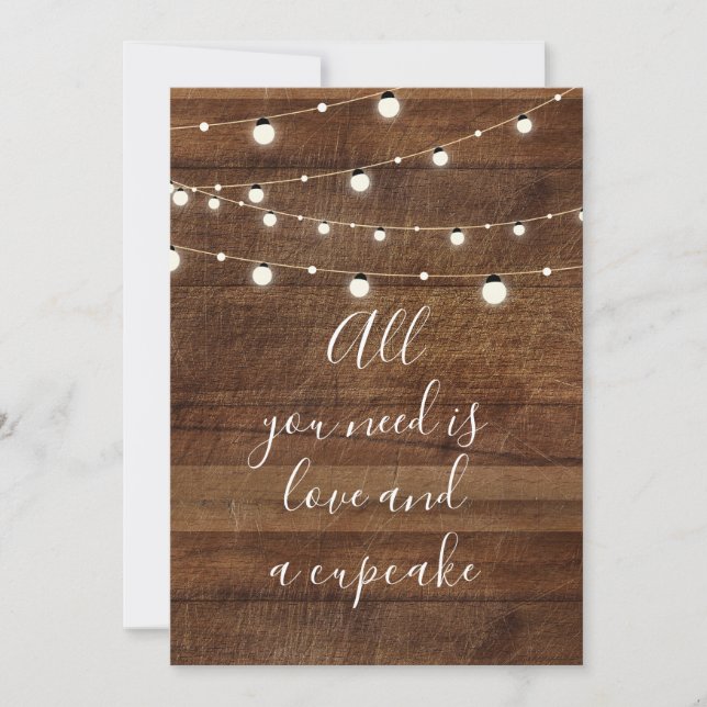 Convites Tudo o que você precisa é de amor e cupcake (Frente)