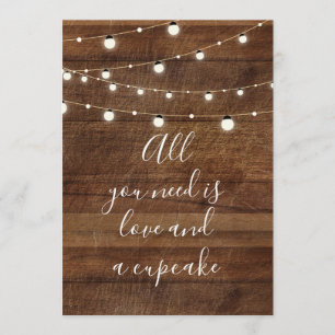 Convites Tudo o que você precisa é de amor e cupcake