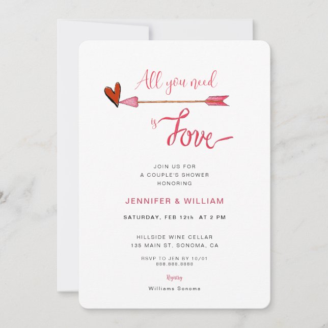 Convites Tudo o que você precisa é de namorados Casais de a (Frente)