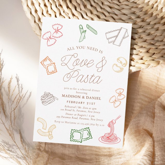 Convites Tudo o que você precisa é Janto de ensaio de amor  (Criador carregado)