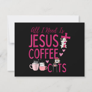 Convites Tudo Que Preciso É Jesus, Café e Gatos Fu Cristão
