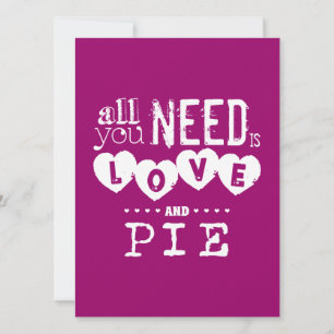 Convites Tudo que você precisa é amor e torta