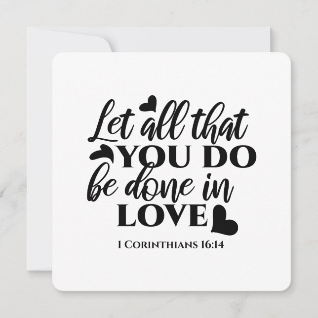 Convites Tudo Seja Feito com Amor - 1 Cor 16:14 (Frente)
